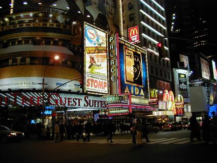 Times Square at night<br>Location: <a href="https://www.google.com/maps/search/?api=1&query=40.75919,-73.98473" target="_new">West 47th St and 7th Ave</a>